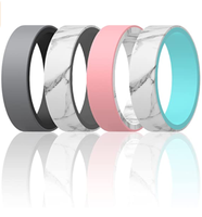 Bagues de mariage réversible en Silicone à Double couche pour hommes et femmes