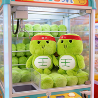 Peluches Tortue Verte Douce 8 pouces, Jouets en Peluche Animaux de Dessin Animé pour Enfants, Idéales pour Machines à Pinces