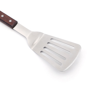 Juego de 2 Utensilios para Barbacoa con Mango de Roble, Acero Inoxidable, Multifuncional, para Acampar al Aire Libre - Product Image 3