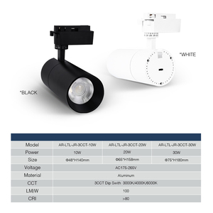 High Quality Commercial Lighting White <b>Black</b> Aluminum 10W 20W 30W <b>Ceiling</b> LED Track <b>Light</b> for <b>Modern</b> Shop Interior Lighting - Product Image 6