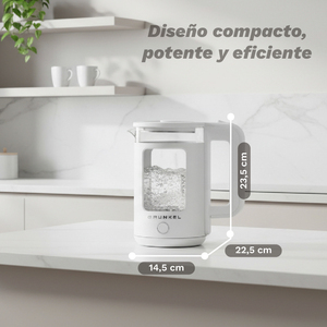 Bollitore elettrico Grunkel da 1,8 litri, 1500 W, bianco, per riscaldare l'acqua rapidamente - Product Image 5