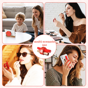 Nueva llegada 3-en-1 Funciones soporte de silicona brillo de labios estuche de almacenamiento con espejo de maquillaje mujeres <span class=keywords><strong>l</strong></span>ápiz labial bálsamo soporte de teléfono - Product Image 5