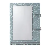 Декоративное зеркало с полкой квадратной формы из стекла для ванных комнат