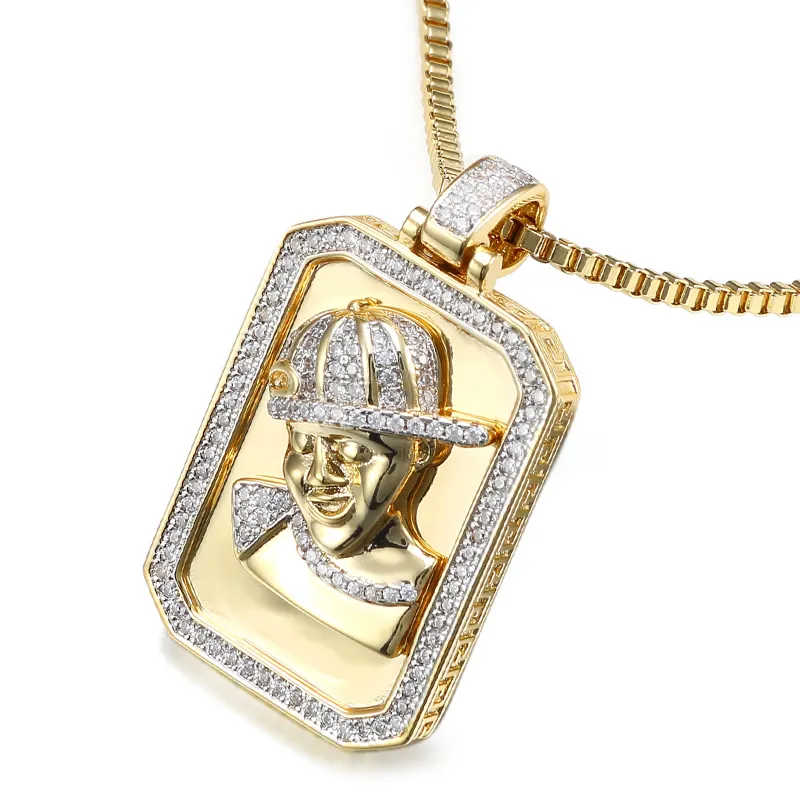 Pendentif bijou en diamant avec topaze glacée personnalisée Jasen Fashion