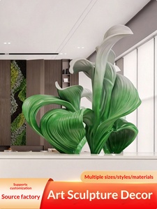 Décorations de sol pour hall d'hôtel, grandes sculptures en résine transparente pour centre commercial, installations artistiques de luxe léger, présentoirs commerciaux - Product Image 1