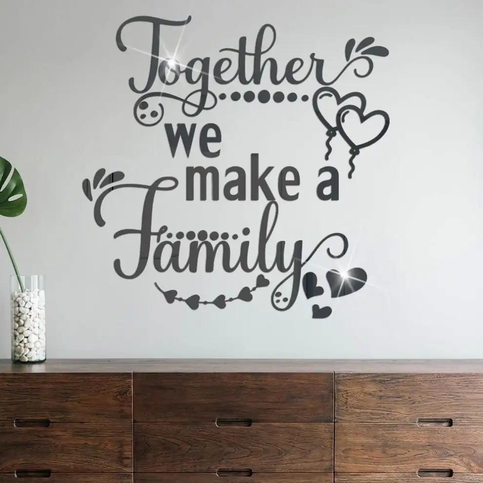 Wholesale Custom Letters Quotes 3D Wall Sticker Decal Wall Art Removable Wedding Decoration Kids Room Decoration Mirror Sticker