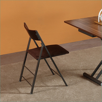 Chaise pliante en acier de type Cesca avec revêtement en tissu pour salle à manger