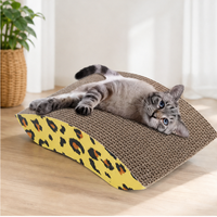 Griffoir pour chat pliable à 2 niveaux, réutilisable, écologique, luxueux et moderne, avec emballage en carton ondulé et en lin