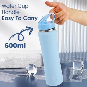 600ml Stainless Steel Water Bottle with Straw Double Walled Insulated Water Bottles <b>Drink</b> <b>Flasks</b> Leakproof Keep <b>Drinks</b> <b>Hot</b> Cold - Product Image 5