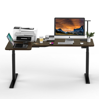 Table debout électrique économique de luxe à hauteur réglable en forme de L ascenseur coin bureau à domicile bureau debout