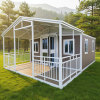 Maison mobile préfabriquée extensible à double aile, chambre d'amis de jardin, bureau de chantier portable, cabane préfabriquée