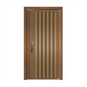 Porte d'entrée minimaliste en aluminium avec serrure à empreinte digitale, verre trempé, étanche, antivol, pour salon, extérieur, appartement - Product Image 2