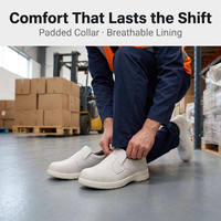 Bottes de sécurité basses pour hommes en cuir microfibre léger, pour le travail en usine et la construction, avec embout en acier et protection anti-perforation, effet peau de litchi