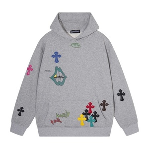 Sudadera con Capucha de Algodón con Estampado Cruzado de Dibujos Animados, Versión Correcta 24ss, Moda Otoñal, Versátil y Moderna, Ajuste Holgado - Product Image 4