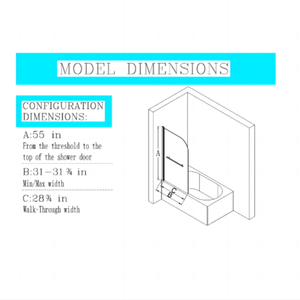 Kaca pintu Pancuran kamar mandi, mewah Modern 31 * 55in, kamar mandi, ruang Pancuran terbuka geser Porta Per Cabina docia - Product Image 6