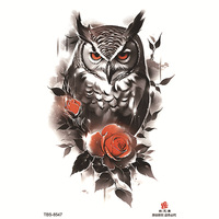 Tatouages temporaires imperméables pour bras en gros, autocollants, cheval de feu, grue, tigre, loup, renard, fleur de Bianan, animaux