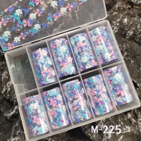Qianya nouvelle arrivée en gros fleur papillon brillant ongles transfert feuille léopard ongles décalcomanies saint valentin ongle autocollant