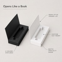 Caixa de Presente Rígida Estilo Livro com Tampa Articulada em Papel Especial Preto e Branco Fosco, Impressão Personalizada para Presentes de Luxo, Atacado de Fábrica