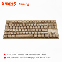 Deko — clavier de jeu mécanique en bois Smart9 M87K, rétroéclairé rvb complet, 5 broches, échange à chaud