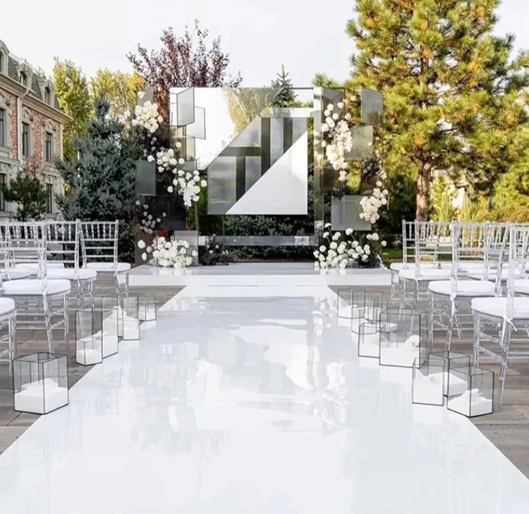 Hochzeits lieferant PVC Bühnen dekoration Innen-und Außenbereich Ehe Gang Runner Mirrored Carpet