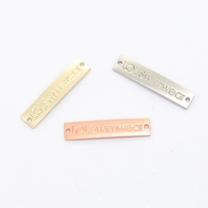 Hot Sale Rectangle Shape Custom Metal Label/Brand Logo for Swimwear <b>Bag</b> Parts & <b>Accessories</b> - Product Image 3