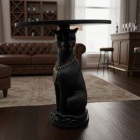 Table basse en fibre de verre, design créatif et luxueux, grand chien avec plateau, mobilier de salon, statue de léopard