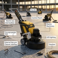 Ponceuse-polisseuse automatique haute efficacité CFS 11KW 220/380V pour revêtements de sol en époxy, marbre, béton, terrazzo avec aspiration, modèle 688