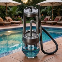 Chichas de luxe personnalisées en verre borosilicate et métal aluminium, design Arguile, ensemble complet