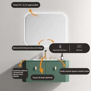 Meuble de salle de bain mural de style européen en contreplaqué peint, armoire de salle de bain modulaire personnalisée pour projet hôtelier - Product Image 2