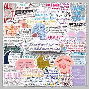 50PCS Factory Straight Hair Full Cut Custom Graffiti <span class=keywords><strong>Taylor</strong></span> Lyrics Stickers para cámara y computadora - Product Image 1