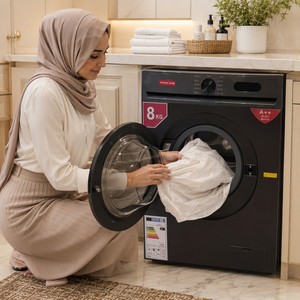 Lave-linge électrique à chargement frontal 8 kg en acier inoxydable <span class=keywords><strong>A</strong></span>++ avec moteur BLDC, pompe de lavage automatique et drainage, pose libre - Product Image 3