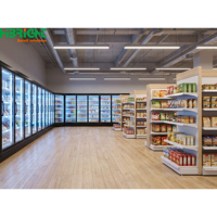 Solution de vente au détail de supermarché tout-en-un en métal, économique, avec équipe de conception professionnelle, rayonnage de supermarché pour projet de rebranding