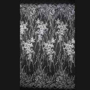 लक्जरी शादी की सफेद दुल्हन टुल फीता कपड़े के लिए उच्च अंत कढ़ाई के लिए उच्च अंत कढ़ाई - Product Image 5