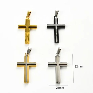 Colliers pendentifs croix en acier inoxydable avec breloque chaîne Punk Christ Jésus, bijoux Hip Pop pour hommes et femmes, bijoux de foi - Product Image 2