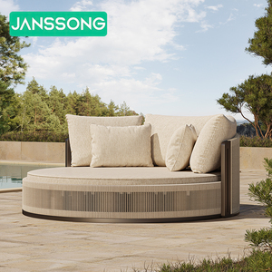 Banquette-lit moderne d'extérieur pour hôtel, plage de luxe, chaise longue d'extérieur en aluminium, ensemble villa, mobilier d'extérieur, lit de repos, jardin - Product Image 4