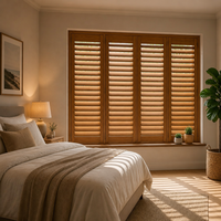 Fenêtres et volets en bois de Paulownia sur mesure, design à lamelles horizontales pour les hôtels