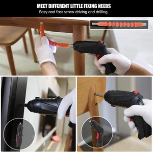 Mini destornillador eléctrico inalámbrico con batería de litio recargable por USB, juego de 47 puntas y enchufes, taladro para montaje de muebles en el hogar - Product Image 2