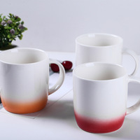 Vente en gros de tasses en céramique givrée de 11 oz, couleur dégradée, fond coloré, style luxe léger, vierges pour sublimation, compatibles lave-vaisselle et micro-ondes