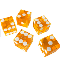 Jeu de dés polyédriques en acrylique transparent bleu de qualité casino, 19 mm, 5 pièces, durables, numérotés en série, pour le jeu de craps