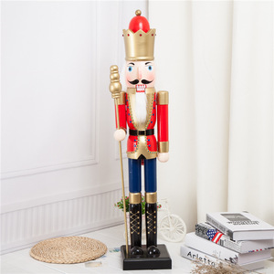 Artisanat en bois, casse-noisette soldat de 90 cm de haut, décorations de Noël, casse-noisette en bois pour la décoration de Noël - Product Image 5