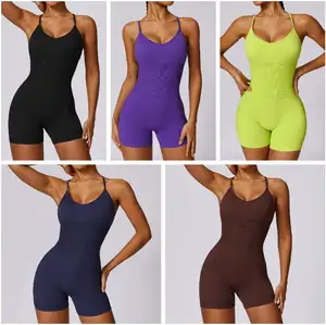 PASUXI Factory Custom Wholesale OEM Elegant Gym Fitness Jumpsuit Women High Quality Workout Bodysuit Yoga Jumpsuit 2024