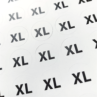 Étiquettes autocollantes de taille pour vêtements en papier couché rond de 1,5 cm, pour pantalons et jupes, tailles XS S M L XL 2XL