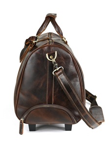 2025 Retro Leather Travel <strong>Bag</strong> Outdoor Cowhide Trolley Luggage <strong>Bag</strong> Oil Leather Portable Luggage <strong>Bag</strong> for Men - Product Image 3