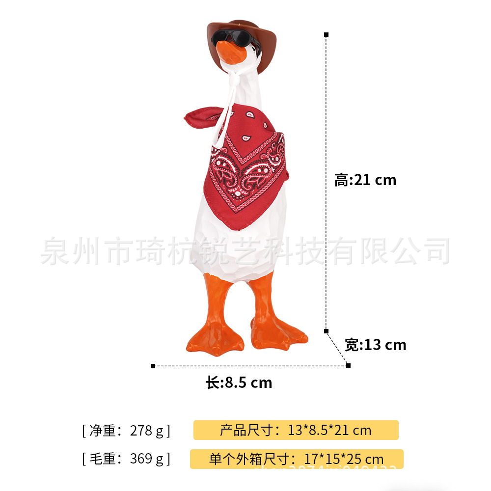 Canard Extensible (21 cm de haut) - Rouge - Chapeau de Cowboy