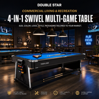Table de billard multifonction 4-en-1 sur mesure de 7 pieds avec hockey sur air, tennis de table et table à manger en MDF pour club, table de billard commerciale OEM