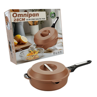 Ensemble de sauteuses en aluminium de couleur marron avec poignée détachable allant au four