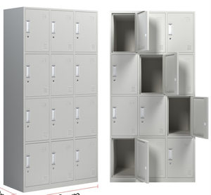 Casier de rangement simple à 12 portes avec serrure à clé, résistant à la rouille et durable, pour vêtements d'école et de gym - Product Image 2