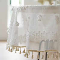 Nappe en tissu de fil de dentelle blanche romantique décoration de tapis de table de thé de fête brodée