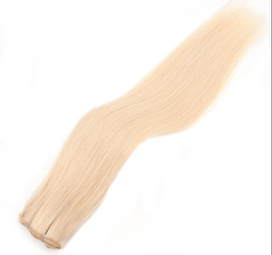 Extensions de cheveux humains blonds Remy russes, tissées à la main, double trame, double densité, couleur claire pour salon - Product Image 5