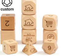 Dés à jouer en bois polyédriques à 12 faces, personnalisables en usine, style antique, 12 mm, 16 mm, carrés, vintage, jouet pour enfants, pour promotions
